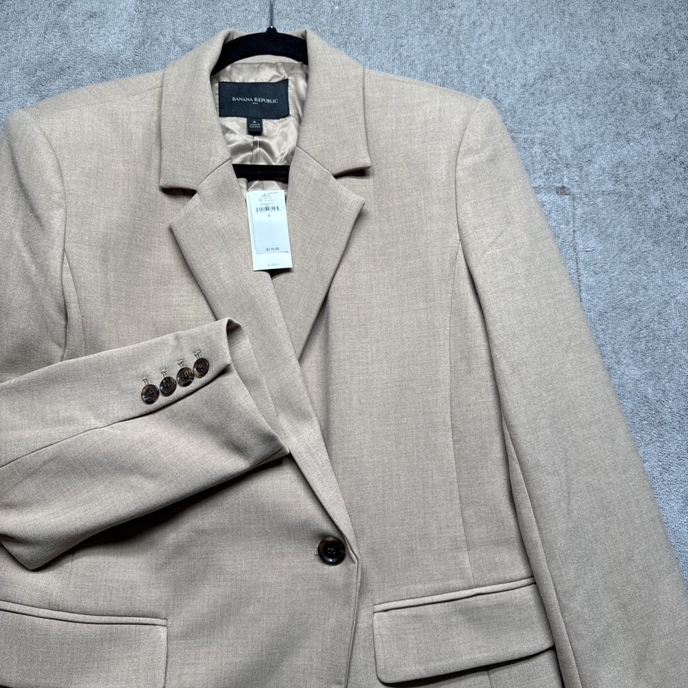 Banana Republic Women's Tan Double Breasted Blazer Jacket Size 6 Classic Style